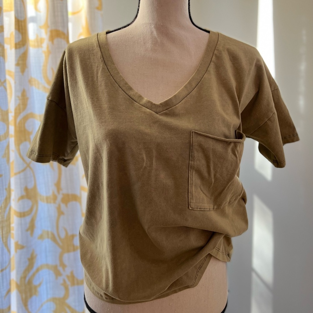 L Love oversized tee. Olive size small